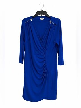 Calvin Klein Royal Blue Faux Wrap Sheath Dress – Women’s Size 14